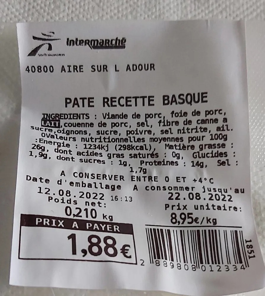 Pâté recette basque