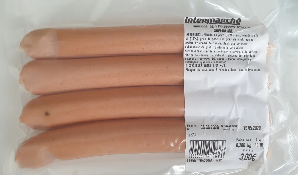 Saucisse de Strasbourg qualité supérieure