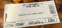 Lot 4 croissants + 4 pains choc pb