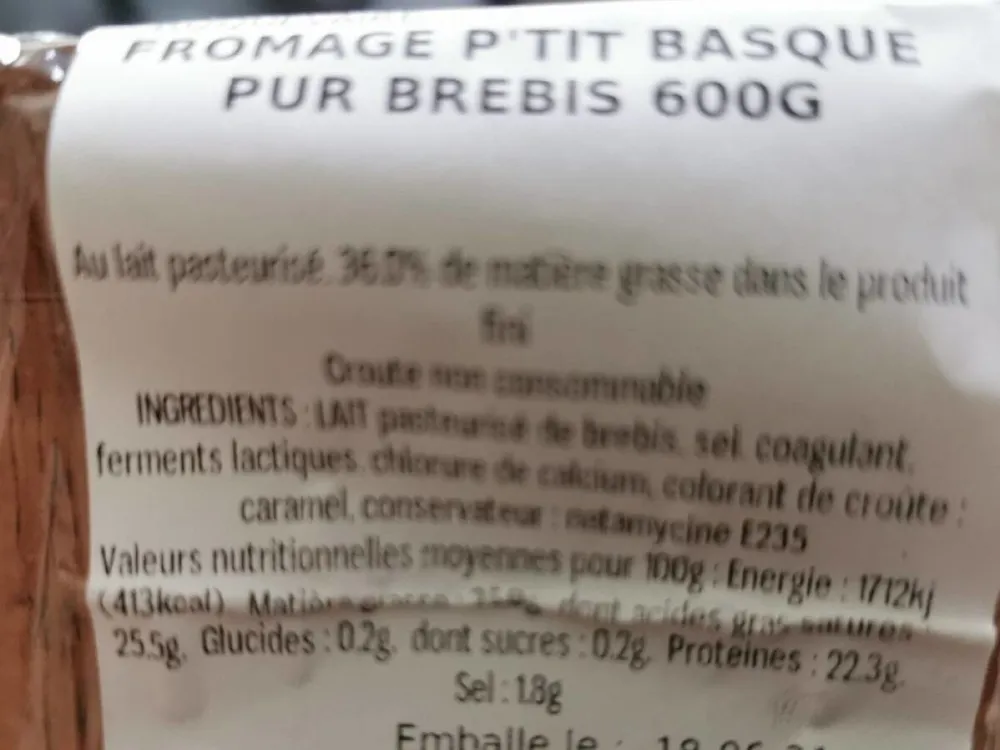 FROMAGES P'TIT BASQUE PUR BREBIS