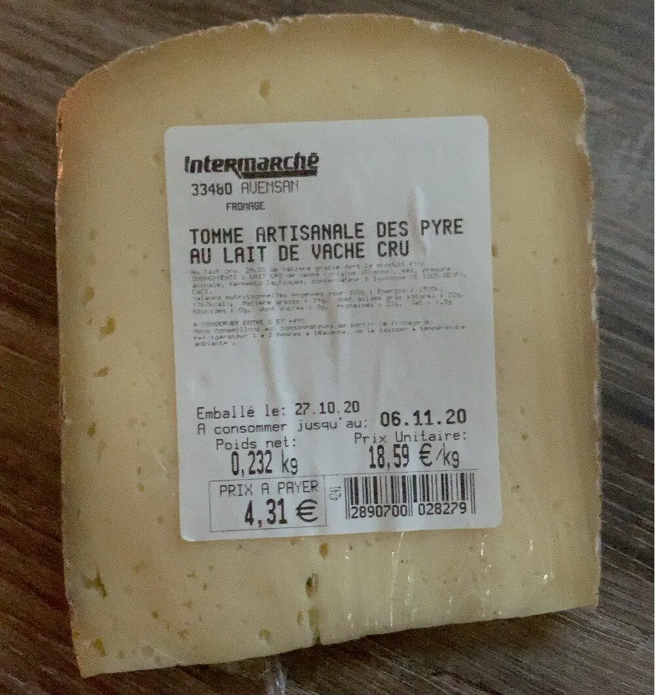 Tomme artisanale des Pyrennés