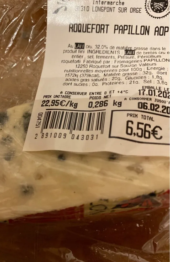 Roquefort papillon aop