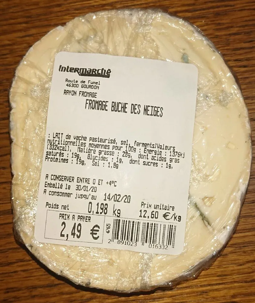 Fromage bûche des neiges