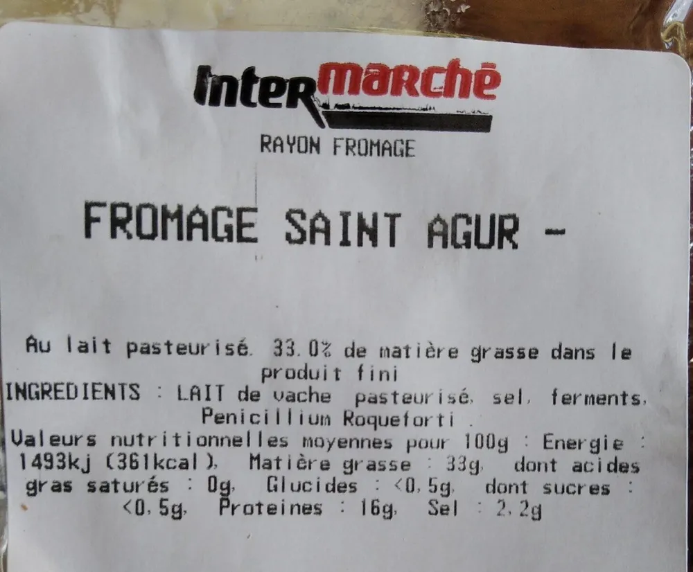 Fromage saint agur