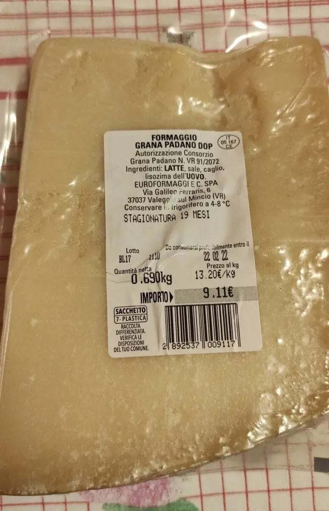 Formaggio grana padano dop