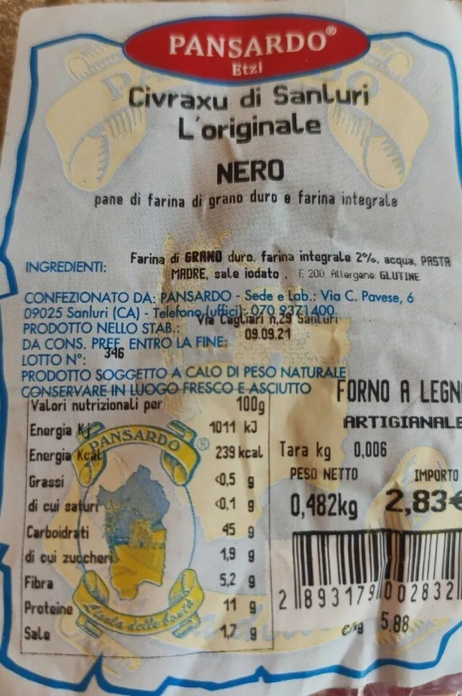 Civraxu di Sanluri l'originale nero