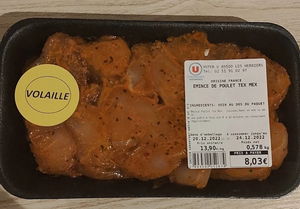 Émincé de poulet Tex Mex