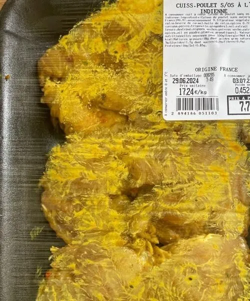 Cuisse de poulet à l’indienne