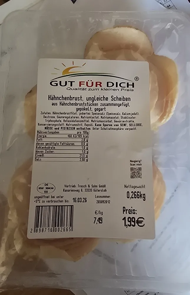 Hänchenbrust Ungleiche Scheiben