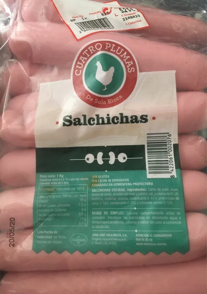 Salchichas de pollo
