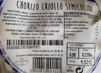Chorizo criollo semicocido