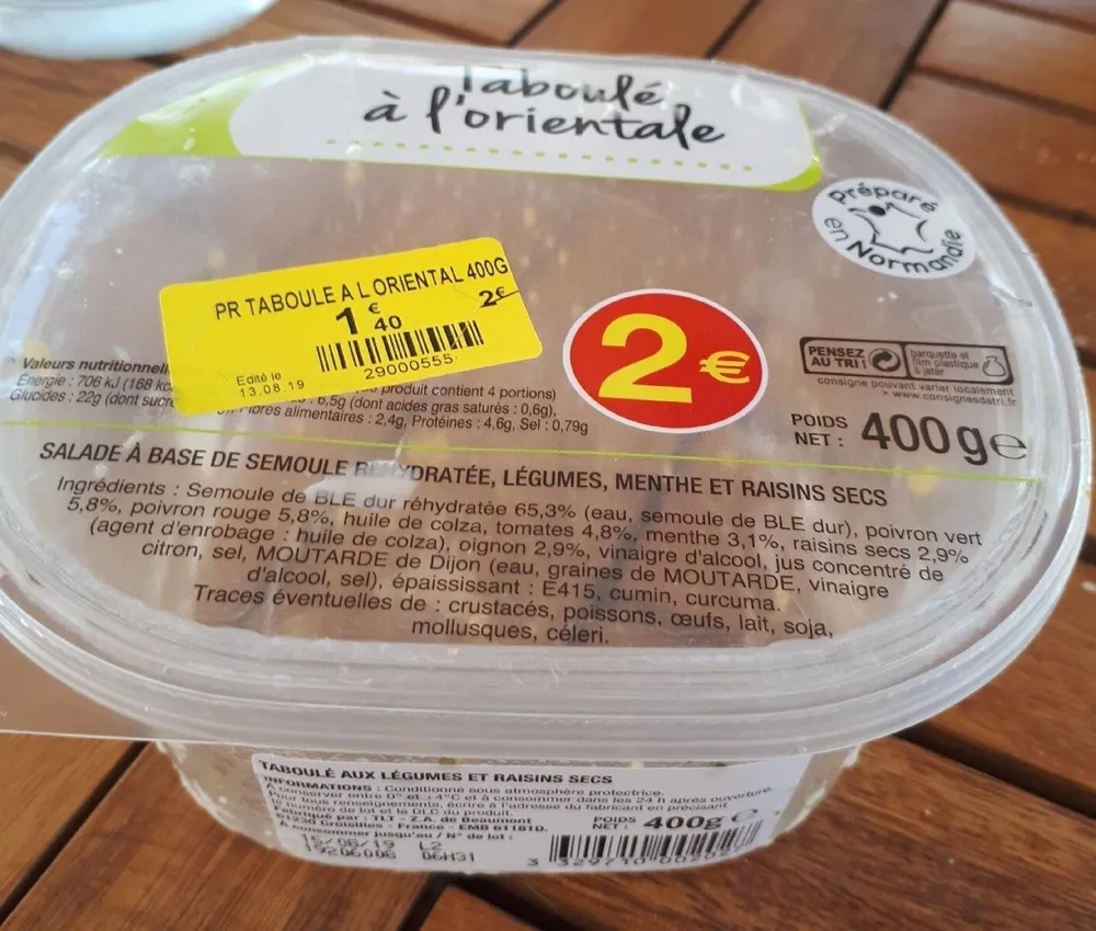 Taboulé à l'orientale
