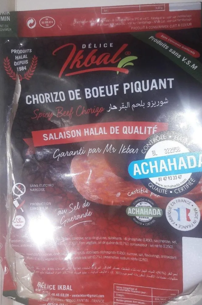 Chorizo boeuf piquand