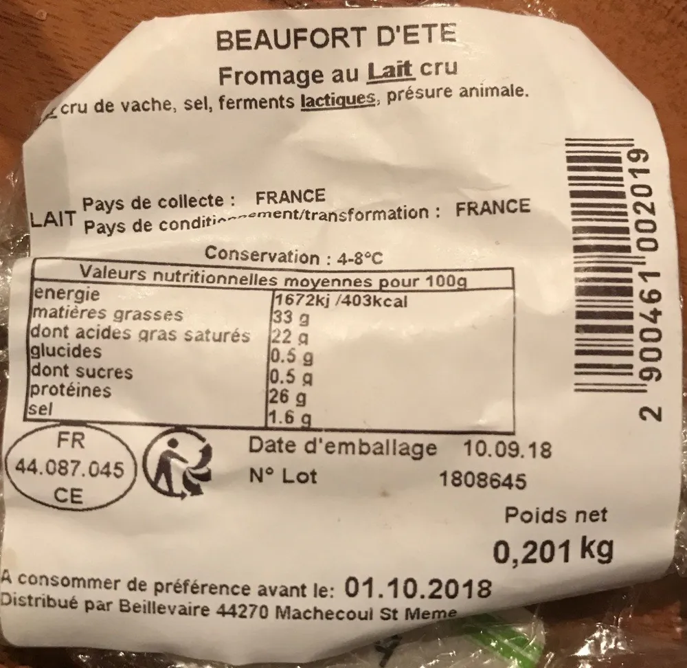 Beaufort d'ete