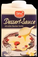 ALDI URSI Dessert-Sauce  Mit echter Bourbon-Vanille; ideal zu frischen Beeren, roter Grütze, Obstsalat, Pudding u.v.m. 1.39 500-ml-Packung Liter = 2.78