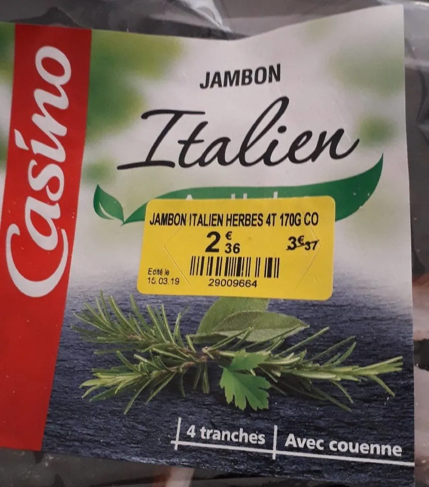Jambon italien aux herbes
