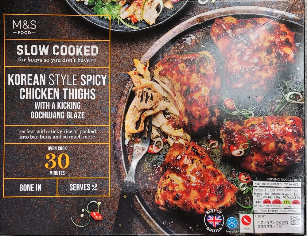 Korean style spicy chicken thighs