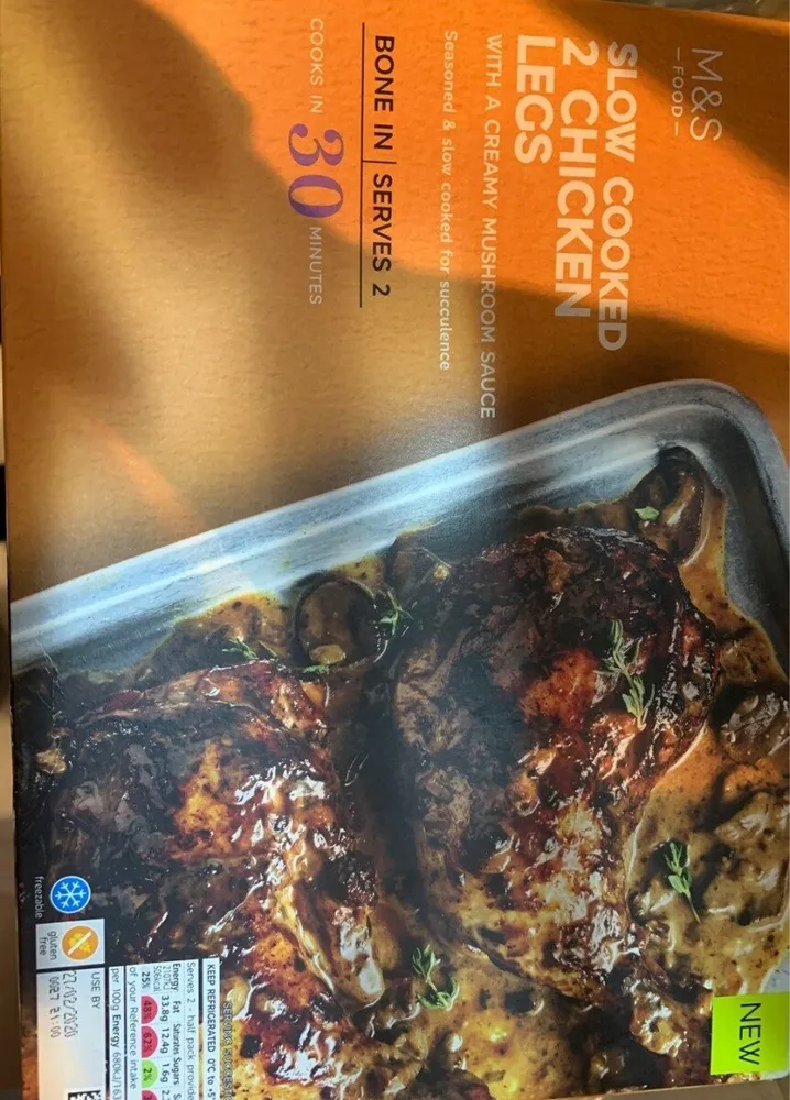 Slow cooked chicken legs