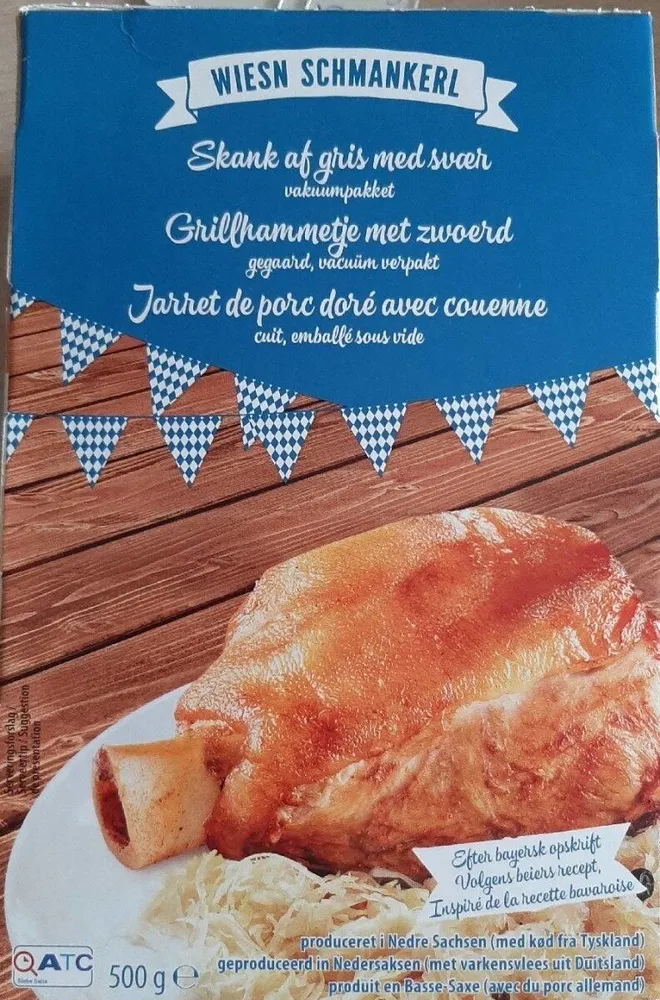 Jarret de porc doré avec couenne