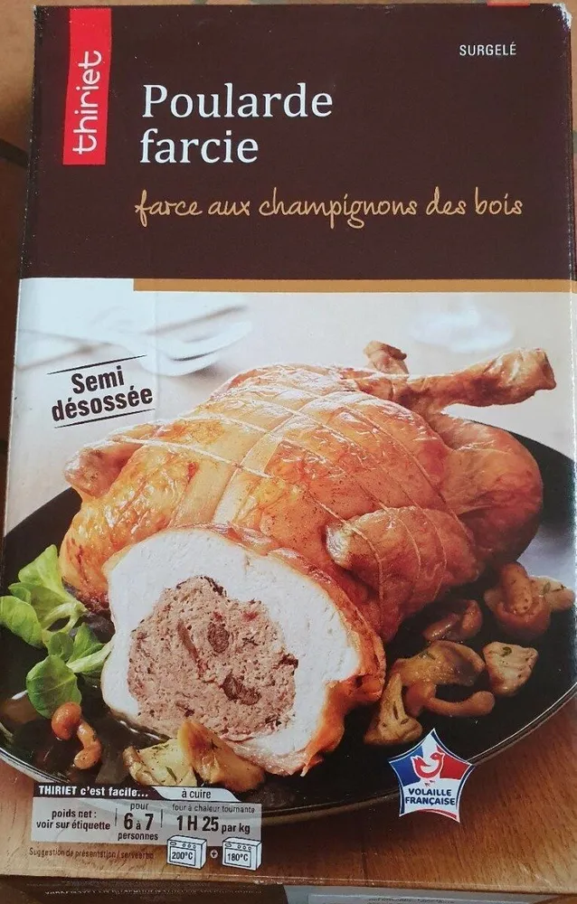 Poularde farcie farce aux champignons  des bois