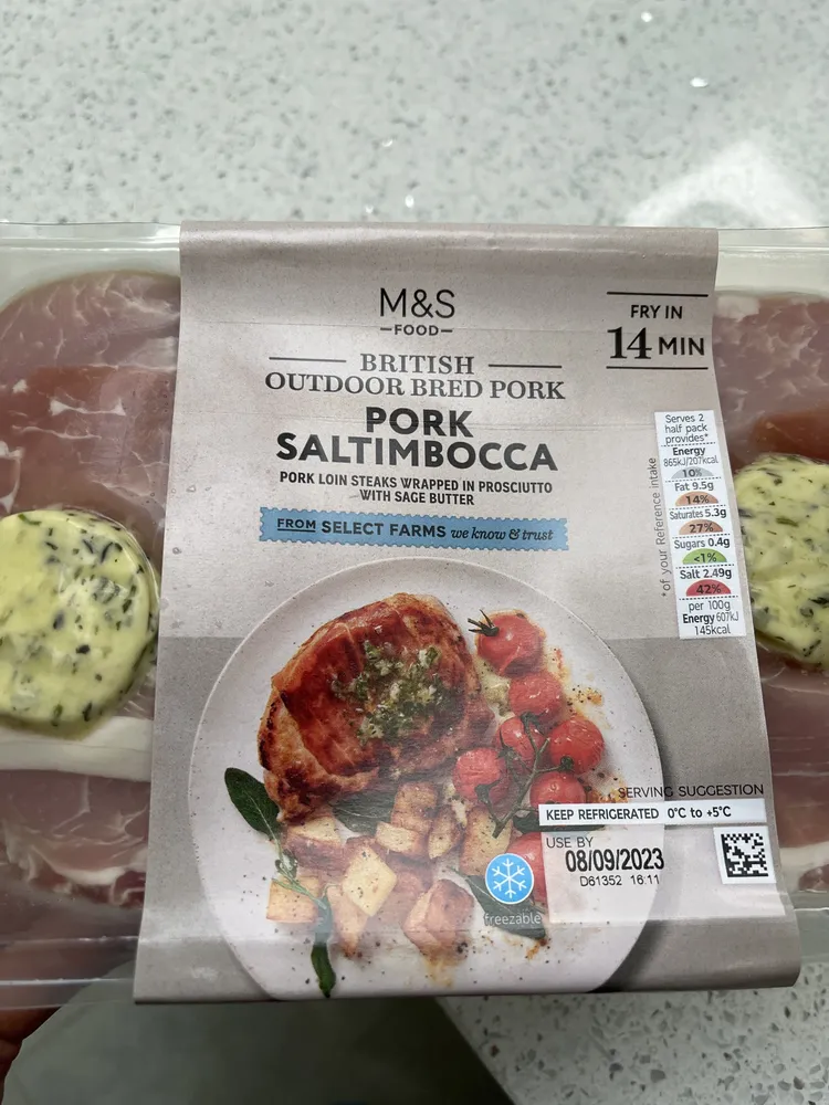BRITISH OUTDOOR BRED PORK SALTIMBOCCA