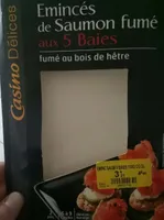 Émincés de saumon fumé aux 5 baies fumé au bois de hêtre