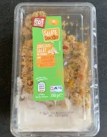Couscous-Salat mit Paprika und gebratenem Hänchenbrustfleisch