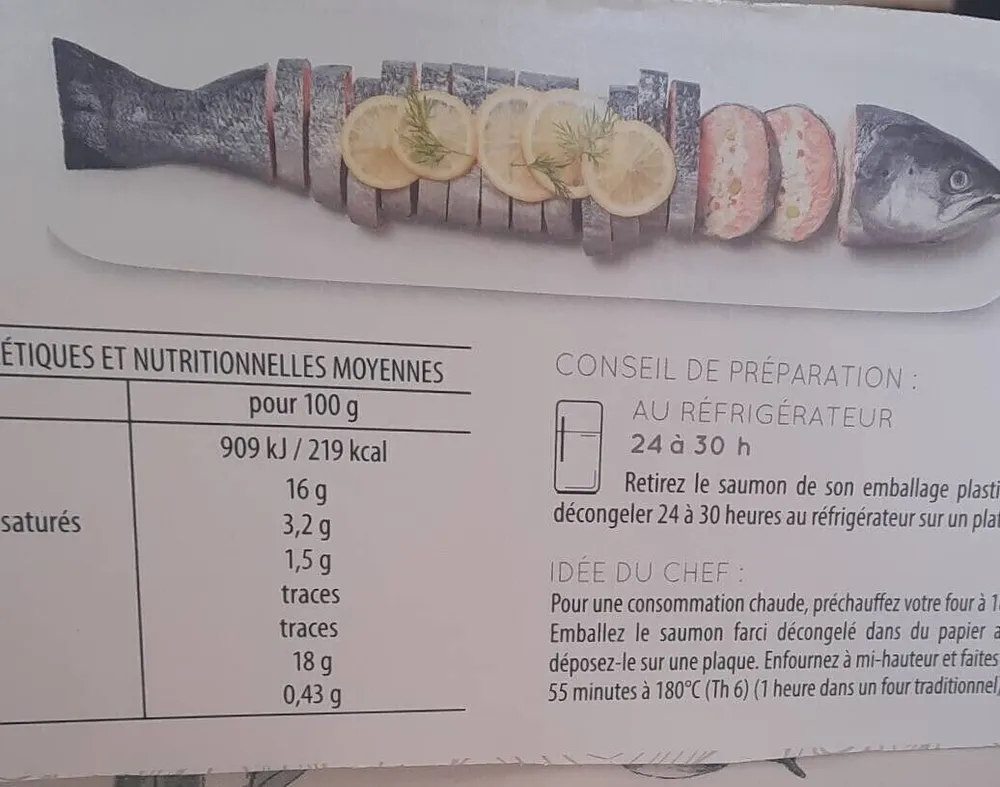 Saumon entier farci
