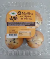 4 muffins aux pépites de chocolat