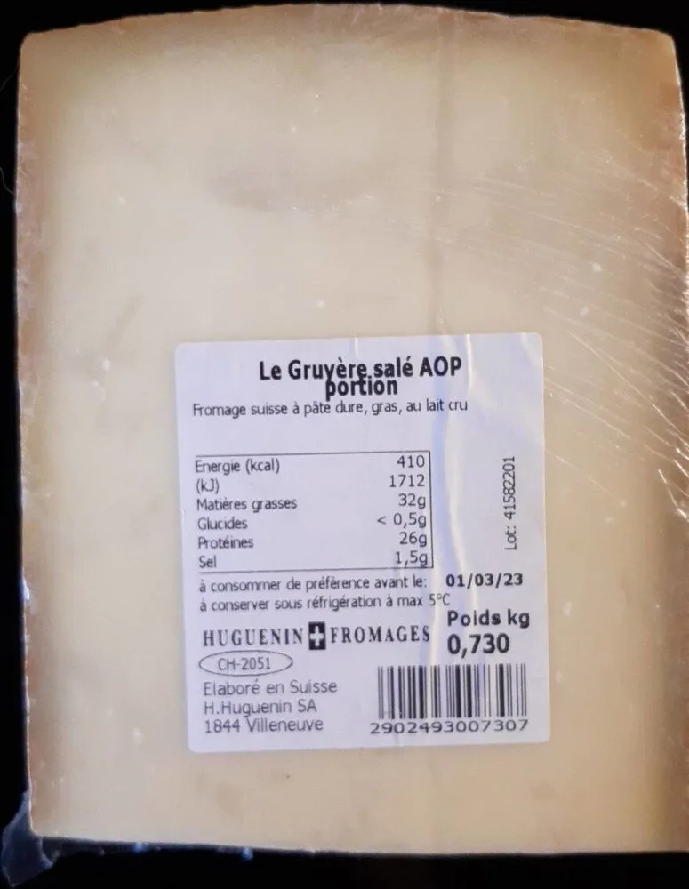 Le Gruyère salé AOP