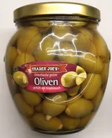 Griechische Grüne Oliven mit Knoblauch