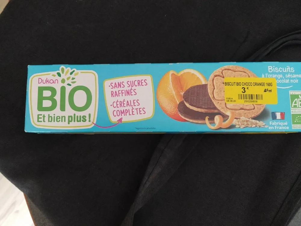 Biscuits orange sésame chocolat noir