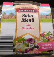 Salat Menü mit Garnelen und Senf-Dressing