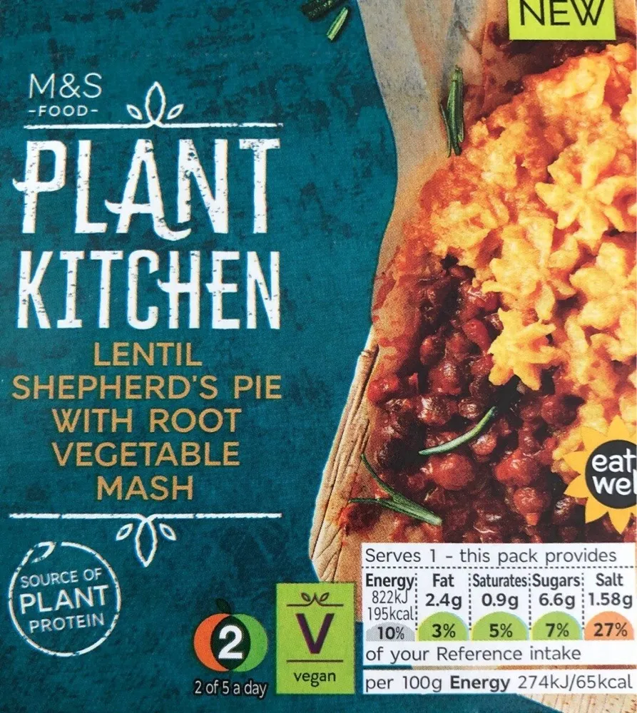Lentil Shepherd's Pie with root vegetable mash