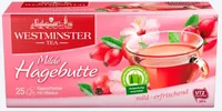 ALDI WESTMINSTER Beuteltee Hagebutte mit Hibiskus 75g Packung 0.99€ 1kg 13.20€
