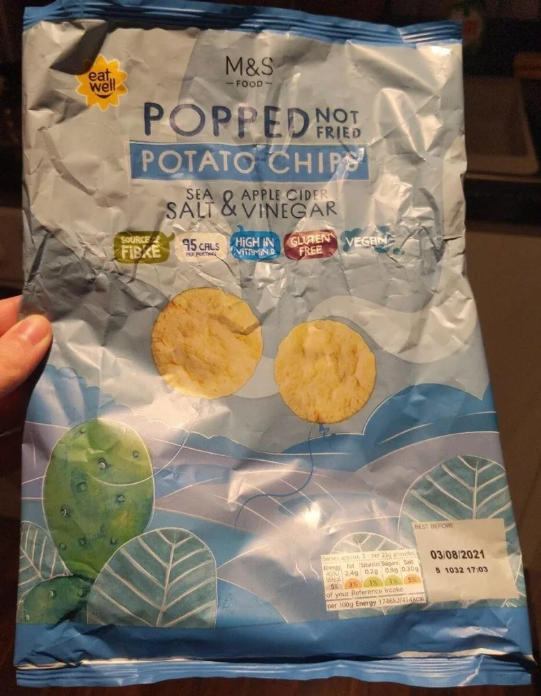 Popped potato chips sea salt and apple cider vinegar