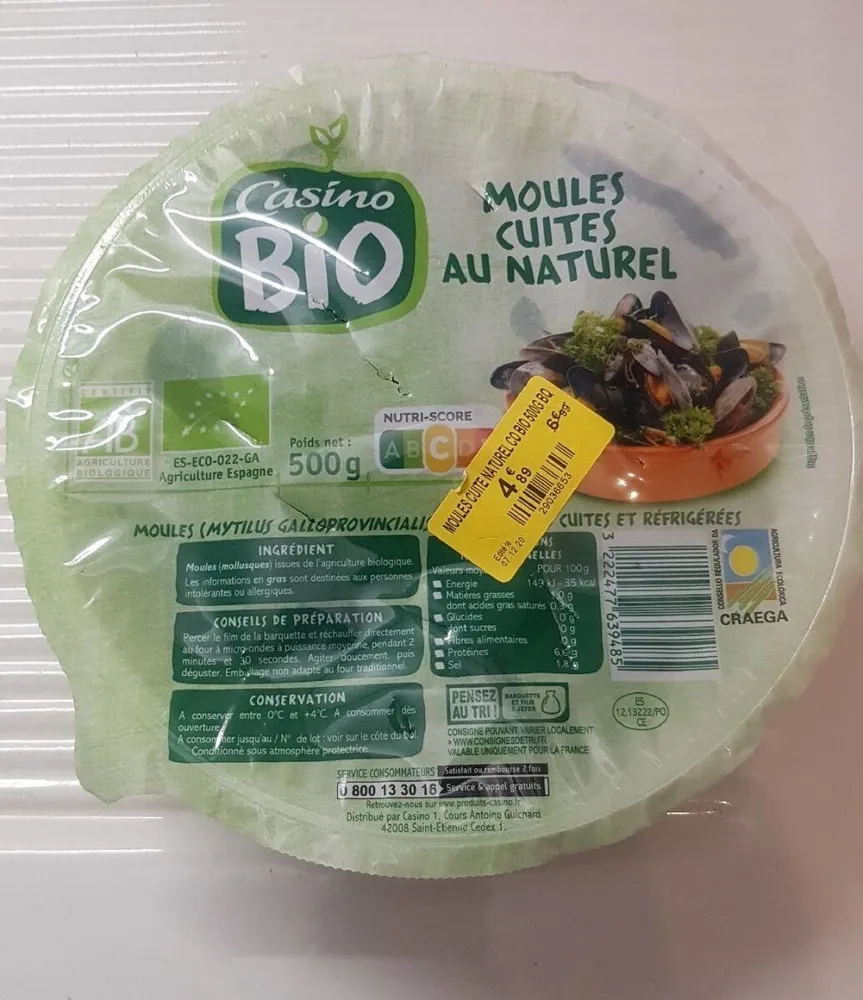 Moules cuites au naturel