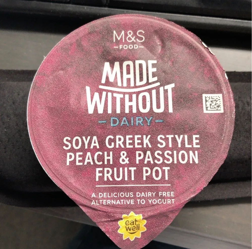 Made Without Dairy Soya Greek Style Peach & Passion Fruit Pot