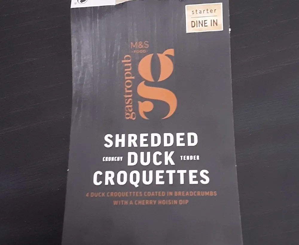 Shredded duck croquettes