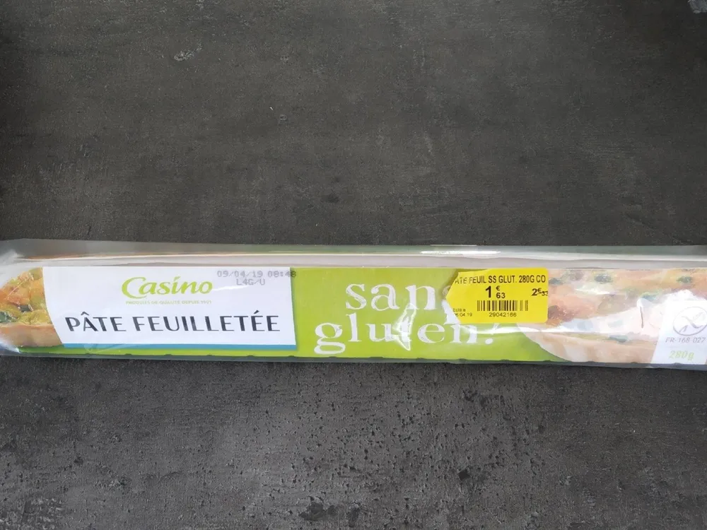 Pate feuilletée sans gluten