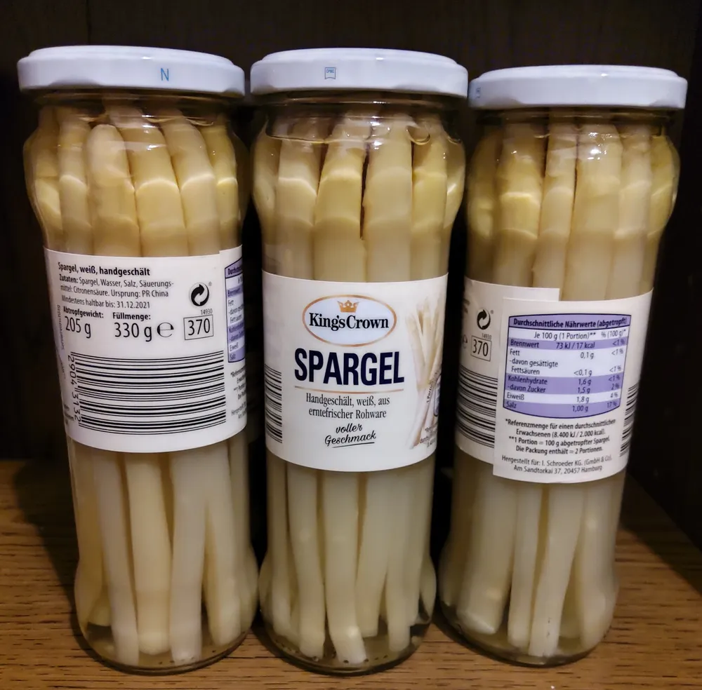 Glas Spargel im Glas