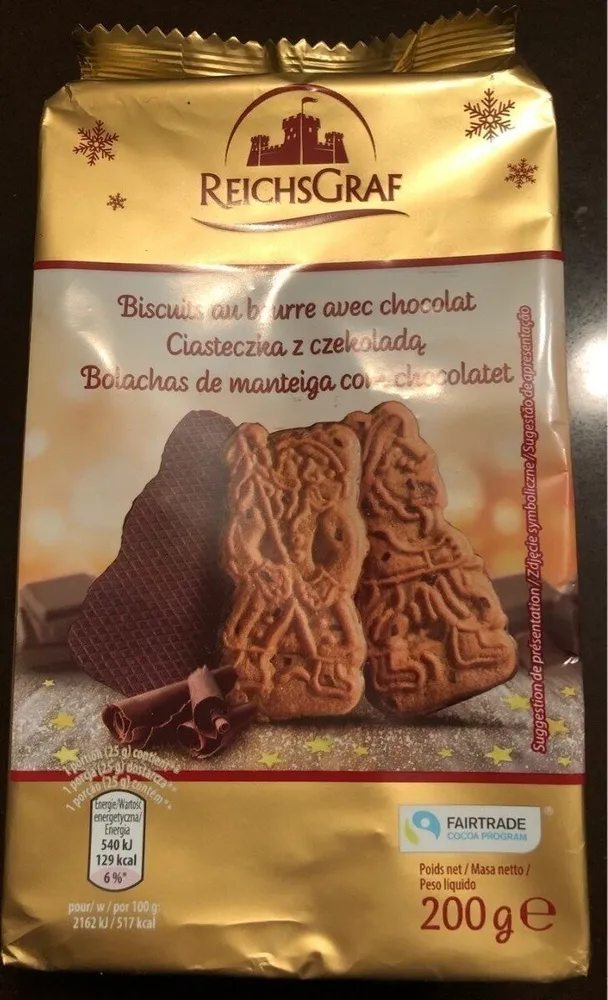 Biscuits au beurre avec chocolat