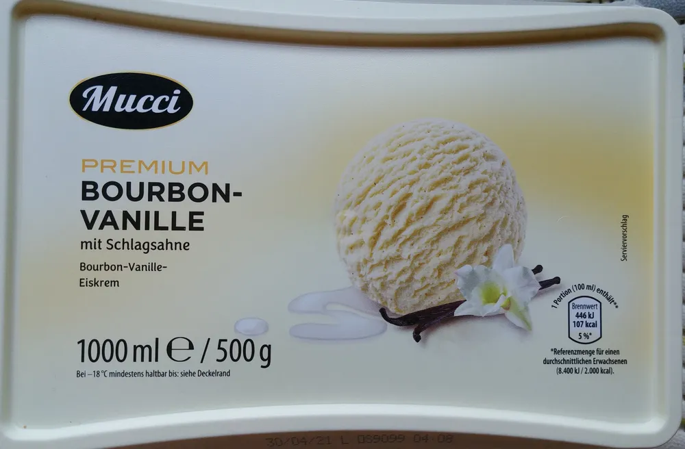 Eiskrem Bourbon-Vanille