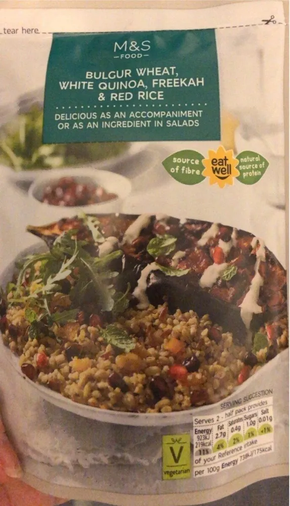 Bulgar wheat, white quinoa