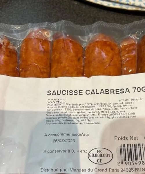 Saucisse calabresa 70G *6