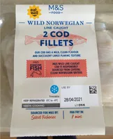 Line caught cod fillets