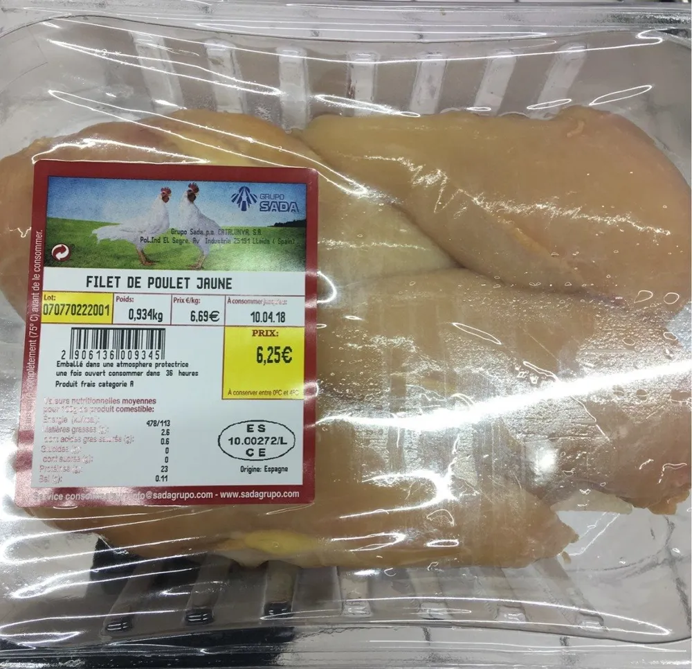 Filet de poulet jaune