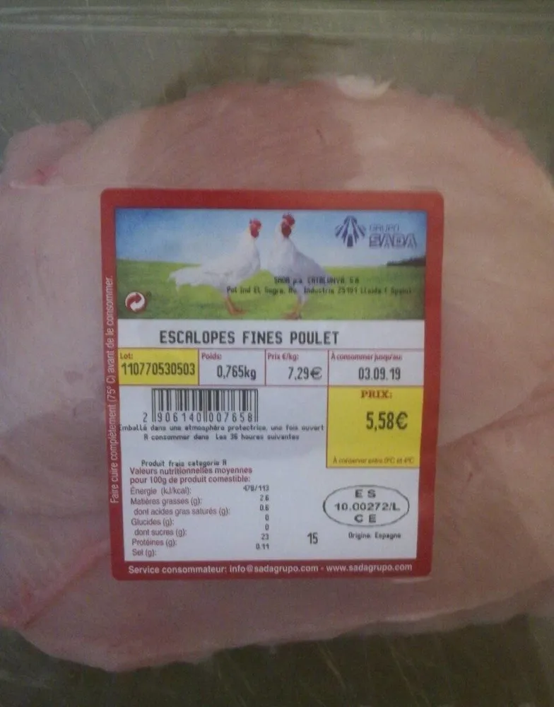 Escalopes fines poulet