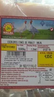 Escalopes fines de poulet Halal