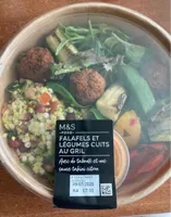 Salade falafels et legumes cuits au gril